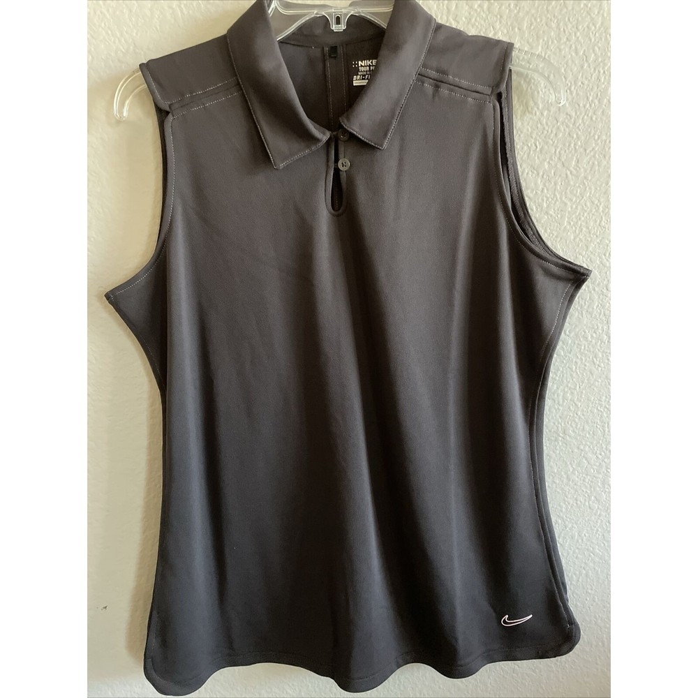 Nike Golf Dri-fit Women's X-Large Brown And Pink Swoosh Polo
